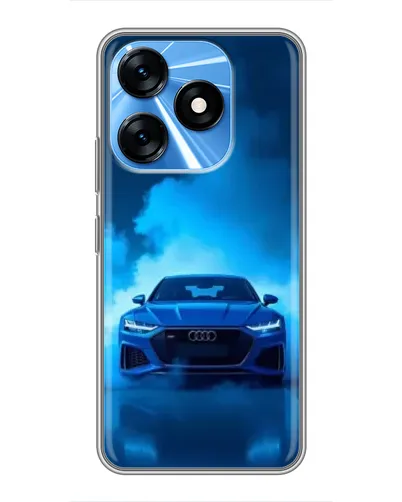 Чехол для TECNO Spark 10 с картинкой «Audi — голубая энергия»