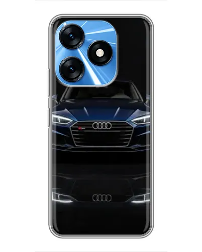 Чехол для TECNO Spark 10 с картинкой «Audi — ночное отражение»