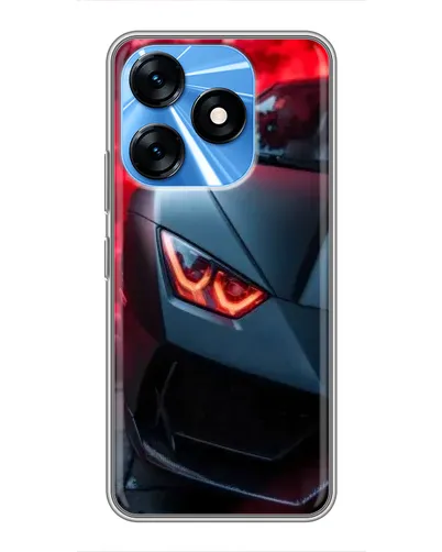 Чехол для TECNO Spark 10 с картинкой «Lamborghini красное сияние»