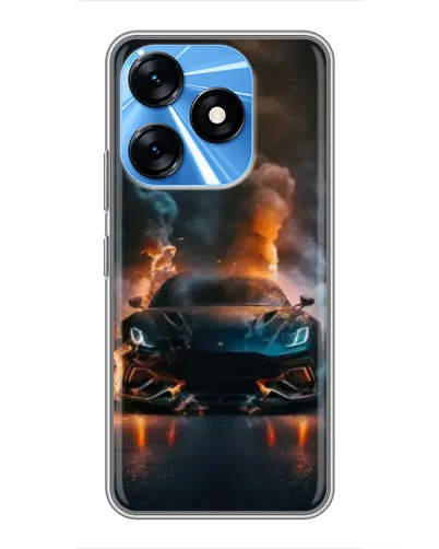 Чехол для TECNO Spark 10 с картинкой «Lamborghini дымная эстетика»