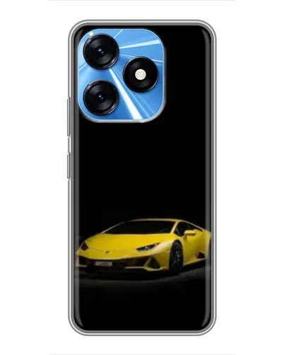 Чехол для TECNO Spark 10 с картинкой «Lamborghini желтый акцент»