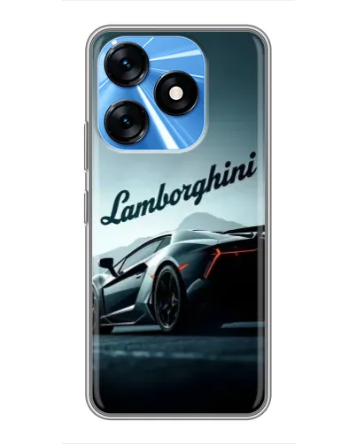 Чехол для TECNO Spark 10 с картинкой «Классическая надпись Lamborghini»