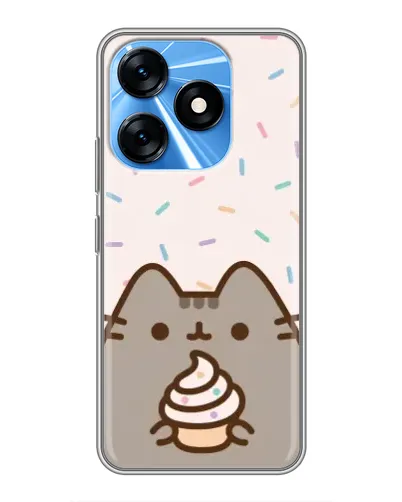 Чохол для TECNO Spark 10 з картинкою «Пушин з кексом»