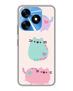 Чохол для TECNO Spark 10 з картинкою «Pusheen тріо» Чохол для TECNO Spark 10 з картинкою «Pusheen тріо»