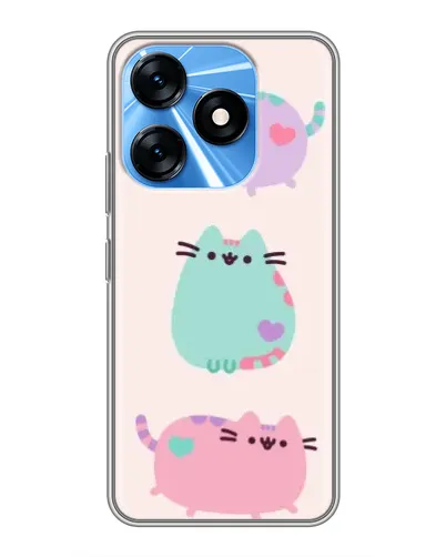 Чохол для TECNO Spark 10 з картинкою «Pusheen тріо»