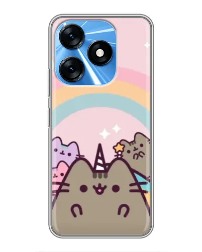 Чохол для TECNO Spark 10 з картинкою «Єдиноріг Pusheen»