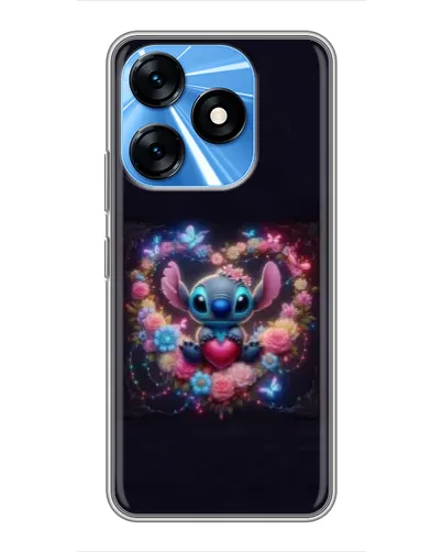 Чохол для TECNO Spark 10 з картинкою «Stitch у квітах» Чохол для TECNO Spark 10 з картинкою «Stitch у квітах»