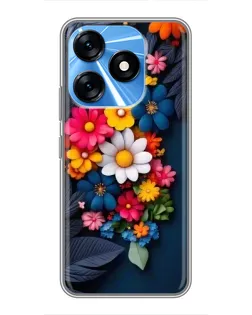 Чехол для TECNO Spark 10 с картинкой «Цветочная феерия»