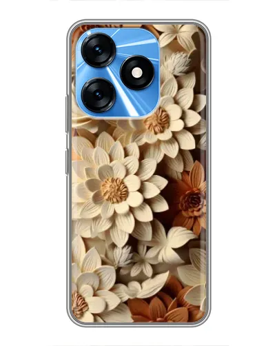 Чехол для TECNO Spark 10 с картинкой «Бежевый флористический декор» Чехол для TECNO Spark 10 с картинкой «Бежевый флористический декор»