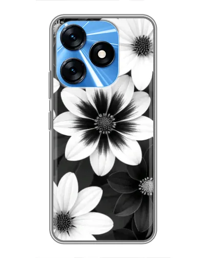 Чехол для TECNO Spark 10 с картинкой «Монохромные астры» Чехол для TECNO Spark 10 с картинкой «Монохромные астры»
