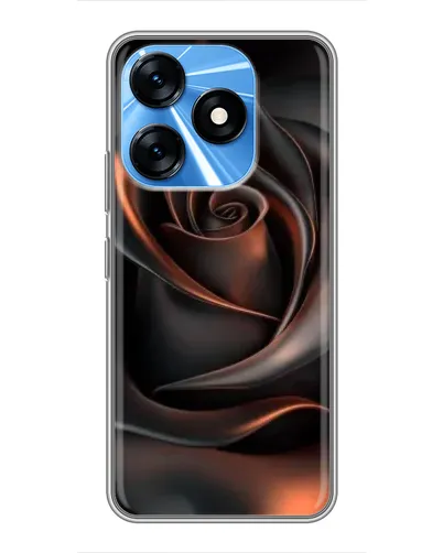 Чехол для TECNO Spark 10 с картинкой «Шелковая черная роза» Чехол для TECNO Spark 10 с картинкой «Шелковая черная роза»