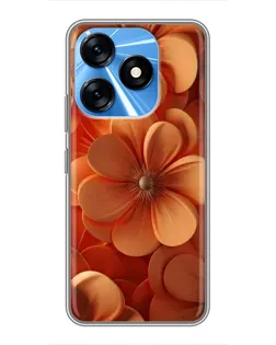 Чехол для TECNO Spark 10 с картинкой «Оранжевый макро цветок»