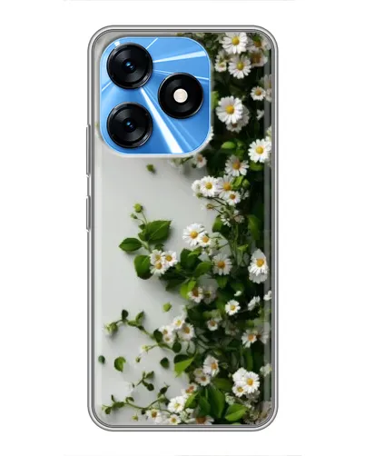 Чехол для TECNO Spark 10 с картинкой «Ветка мелких белых цветов» Чехол для TECNO Spark 10 с картинкой «Ветка мелких белых цветов»