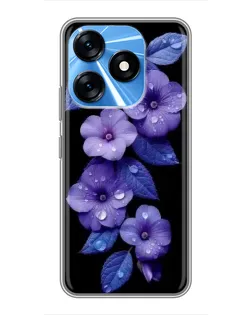 Чехол для TECNO Spark 10 с картинкой «Фиолетовые цветы с росою» Чехол для TECNO Spark 10 с картинкой «Фиолетовые цветы с росою»