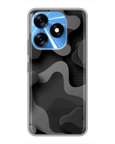 Чехол для TECNO Spark 10 с картинкой «Темный абстрактный камуфляж»