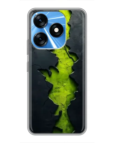 Чехол для TECNO Spark 10 с картинкой «Салатовый разлом скалы»