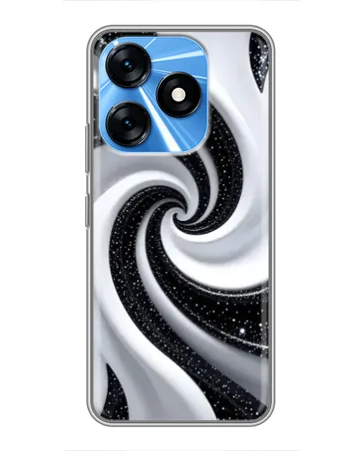 Чехол для TECNO Spark 10 с картинкой «Черно-белая спираль»