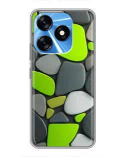 Чехол для TECNO Spark 10 с картинкой «Яркая неоновая галька»