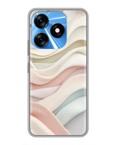 Чехол для TECNO Spark 10 с картинкой «Пастельные нежные волны»
