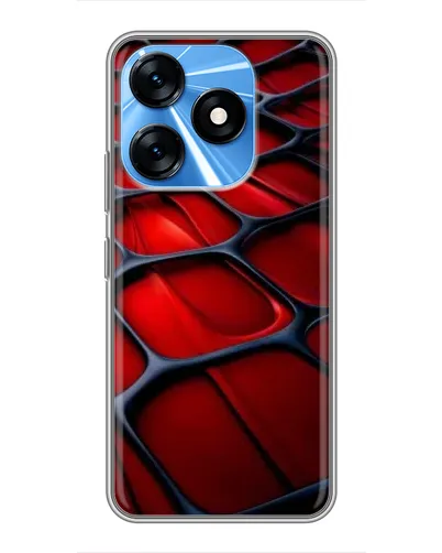 Чехол для TECNO Spark 10 с картинкой «Красная глянцевая сетка»