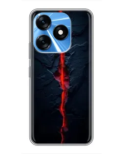 Чехол для TECNO Spark 10 с картинкой «Kрасная лавовая трещина»