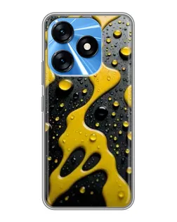 Чехол для TECNO Spark 10 с картинкой «Жидкое желтое золото»