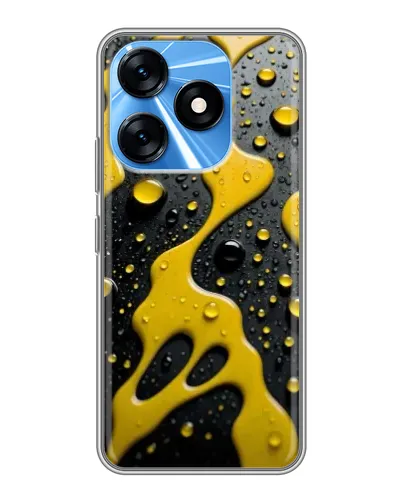 Чехол для TECNO Spark 10 с картинкой «Жидкое желтое золото»