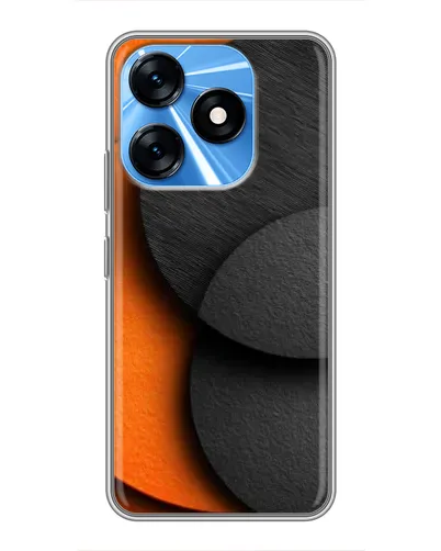 Чехол для TECNO Spark 10 с картинкой «Геометрия оранжевых кругов»