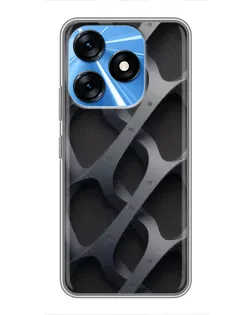 Чехол для TECNO Spark 10 с картинкой «Объемное серое плетение»