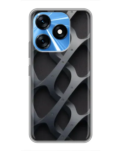 Чехол для TECNO Spark 10 с картинкой «Объемное серое плетение»