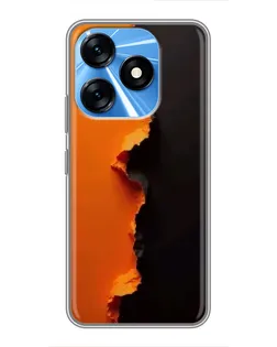 Чехол для TECNO Spark 10 с картинкой «Оранжевый разлом»