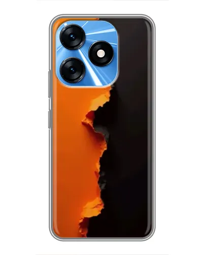 Чехол для TECNO Spark 10 с картинкой «Оранжевый разлом»
