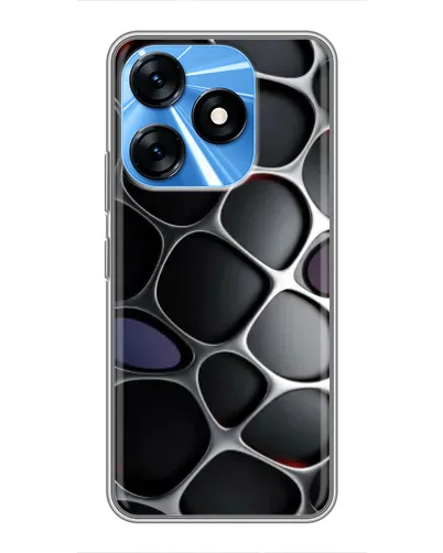 Чехол для TECNO Spark 10 с картинкой «Объемная темная решетка»