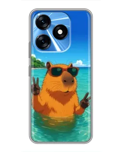 Чехол для TECNO Spark 10 с картинкой «Морская капибара»