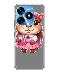 Чехол для TECNO Spark 10 с картинкой «Девочка капибара»