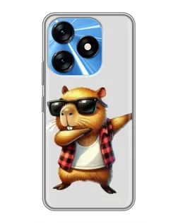 Чехол для TECNO Spark 10 с картинкой «Капибара рэпер даб»