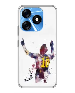 Чехол для TECNO Spark 10 с картинкой «Акварельный Месси Барселона»