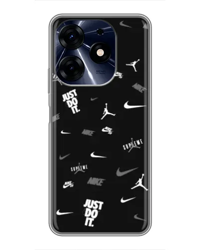 Чехол для TECNO Spark 10c с картинкой «Nike Black Pattern» Чехол для TECNO Spark 10c с картинкой «Nike Black Pattern»