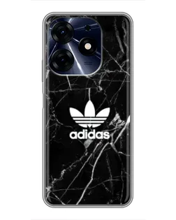 Чехол для TECNO Spark 10c с картинкой «Белый мрамор Adidas»