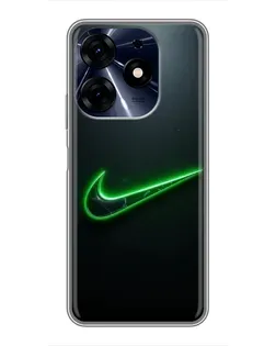 Чехол для TECNO Spark 10c с картинкой «Неоновый контур Nike»