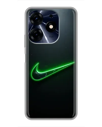 Чехол для TECNO Spark 10c с картинкой «Неоновый контур Nike»