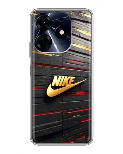 Чехол для TECNO Spark 10c с картинкой «Золотой Nike на металле»