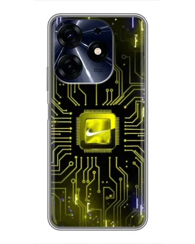 Чехол для TECNO Spark 10c с картинкой «Nike — золотая искра»