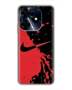 Чохол для TECNO Spark 10c з картинкою «Червоні бризки Nike»