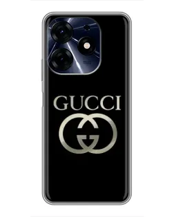 Чехол для TECNO Spark 10c с картинкой «Gucci — золото на черном»
