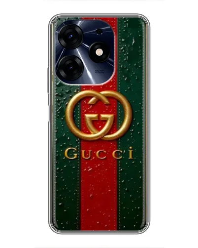 Чехол для TECNO Spark 10c с картинкой «Gucci — фирменная полоса и золото» Чехол для TECNO Spark 10c с картинкой «Gucci — фирменная полоса и золото»