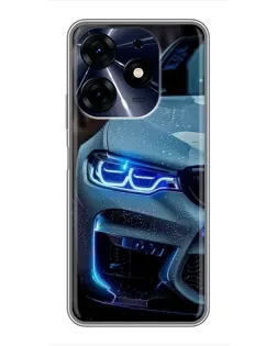 Чехол для TECNO Spark 10c с картинкой «Взгляд BMW с синими фарами» Чехол для TECNO Spark 10c с картинкой «Взгляд BMW с синими фарами»