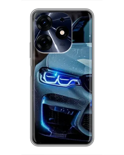 Чехол для TECNO Spark 10c с картинкой «Взгляд BMW с синими фарами»