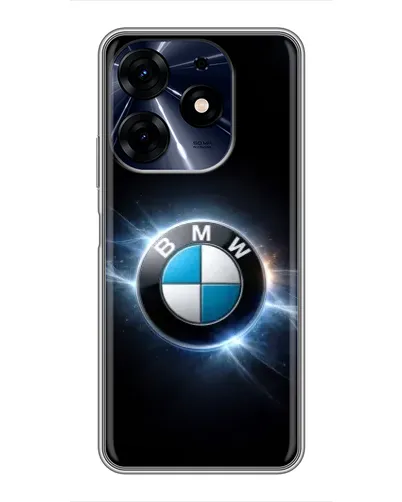 Чехол для TECNO Spark 10c с картинкой «BMW — неоновое сияние»