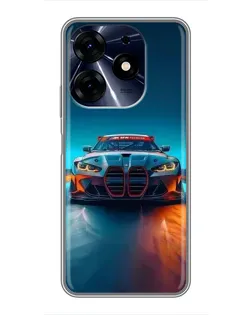 Чехол для TECNO Spark 10c с картинкой «BMW — огни неона» Чехол для TECNO Spark 10c с картинкой «BMW — огни неона»